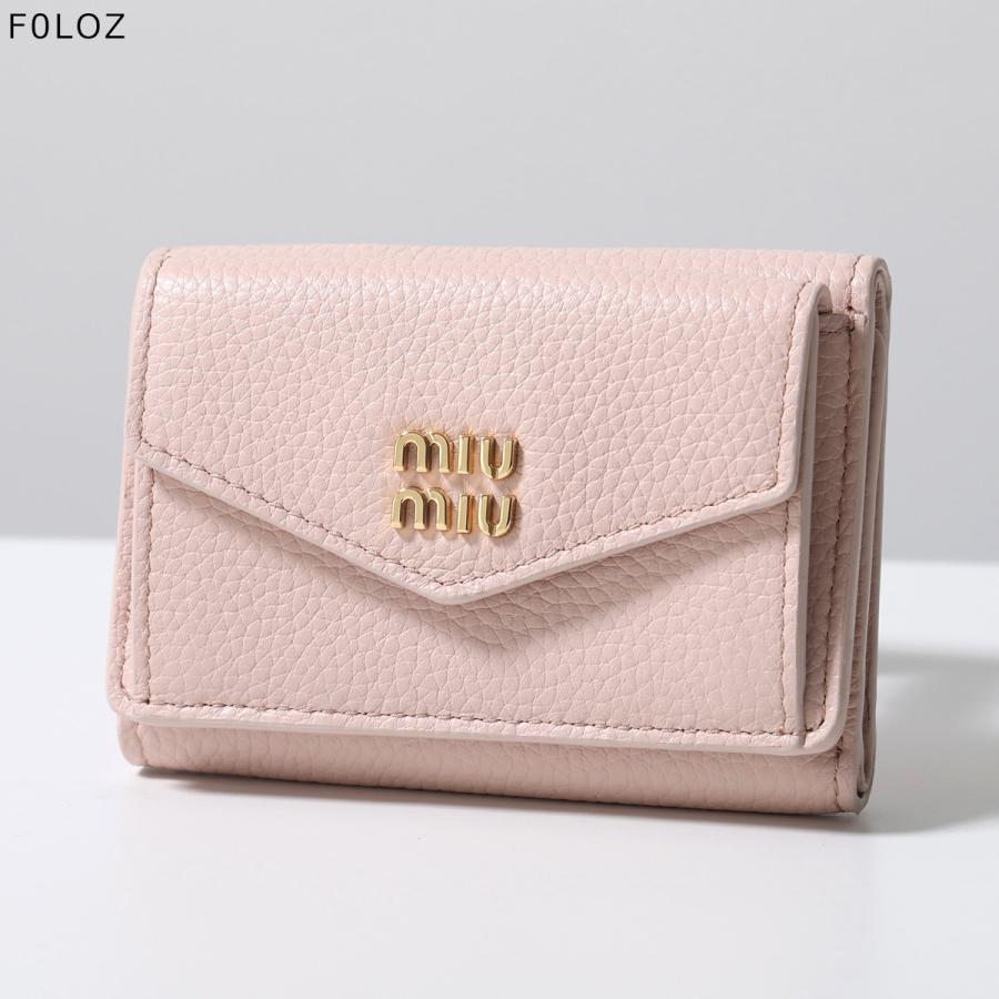 MIU MIU ブラウン 三つ折り財布 miu miu（ミュウミュウ） 三つ折り財布 5MH021 ADT7 レディース ヴィッ