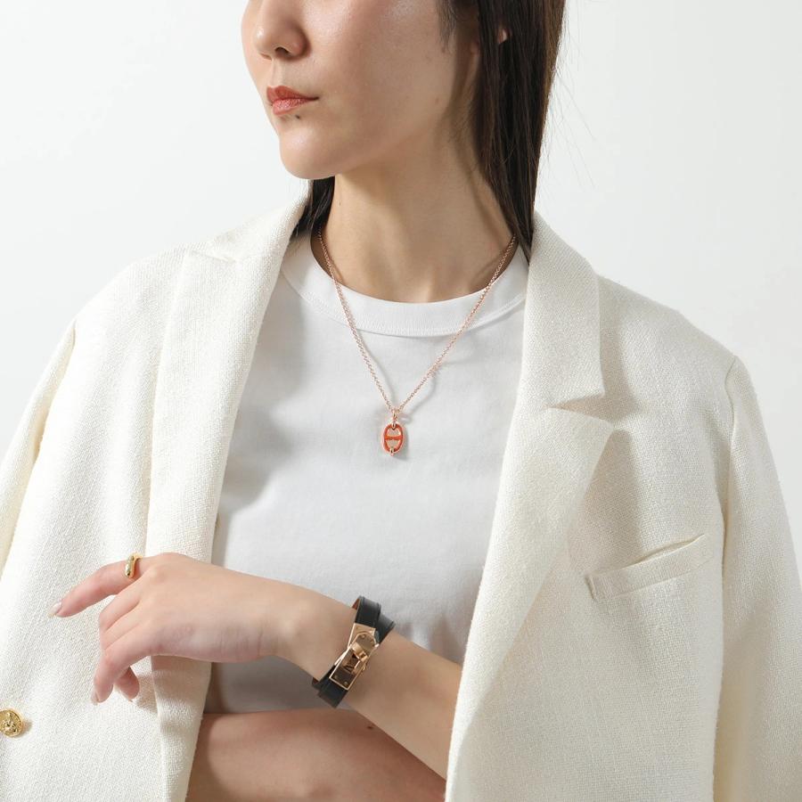 新品　HERMES ネックレス　ミニ　マイヨン　アイボリー　シェーヌダンクル HERMES（エルメス） ペンダント ミニ マイヨン PM MINI Maillon H PM