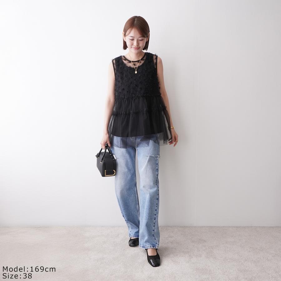 ヴェロフォンナ Re.Verofonna フリルチュールカットソー 七分袖 38 Re.Verofonna（ヴェロフォンナ） ウェーブ フリル カットソー 5259504