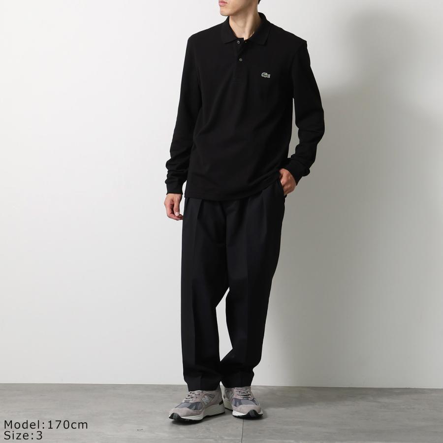 国内正規品 LACOSTE ポロシャツ 長袖 L1312 サイズ3 ブラック LACOSTE（ラコステ） ポロシャツ L1312 メンズ 長袖 鹿の子 アイコン