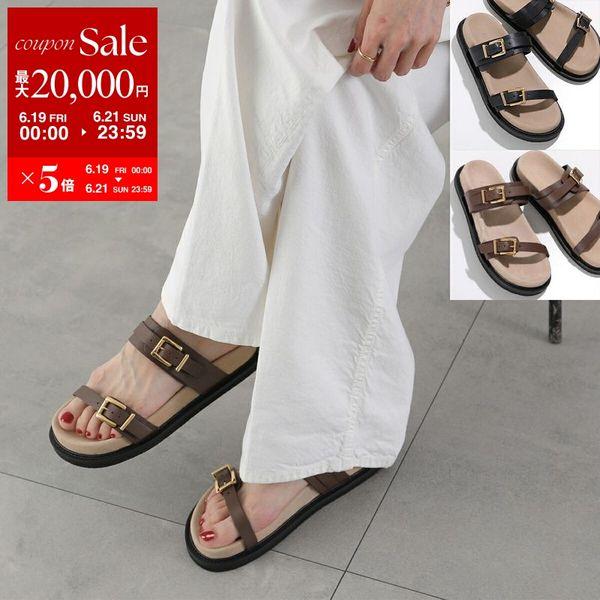 【新品未使用】CAMINANDO / カミナンド サンダル23cm CAMINANDO（カミナンド） サンダル DOUBLE BUCKLE SANDALS 2516W