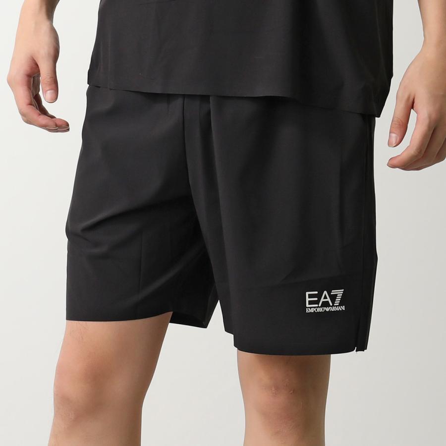 EA7 EMPORIO ARMANI エアセッテ エンポリオアルマーニ 上下セットアップ 7M000068 AF13757 メンズ 半袖 Tシャツ＋ハーフパンツ ロゴ UC001/BLACK_9