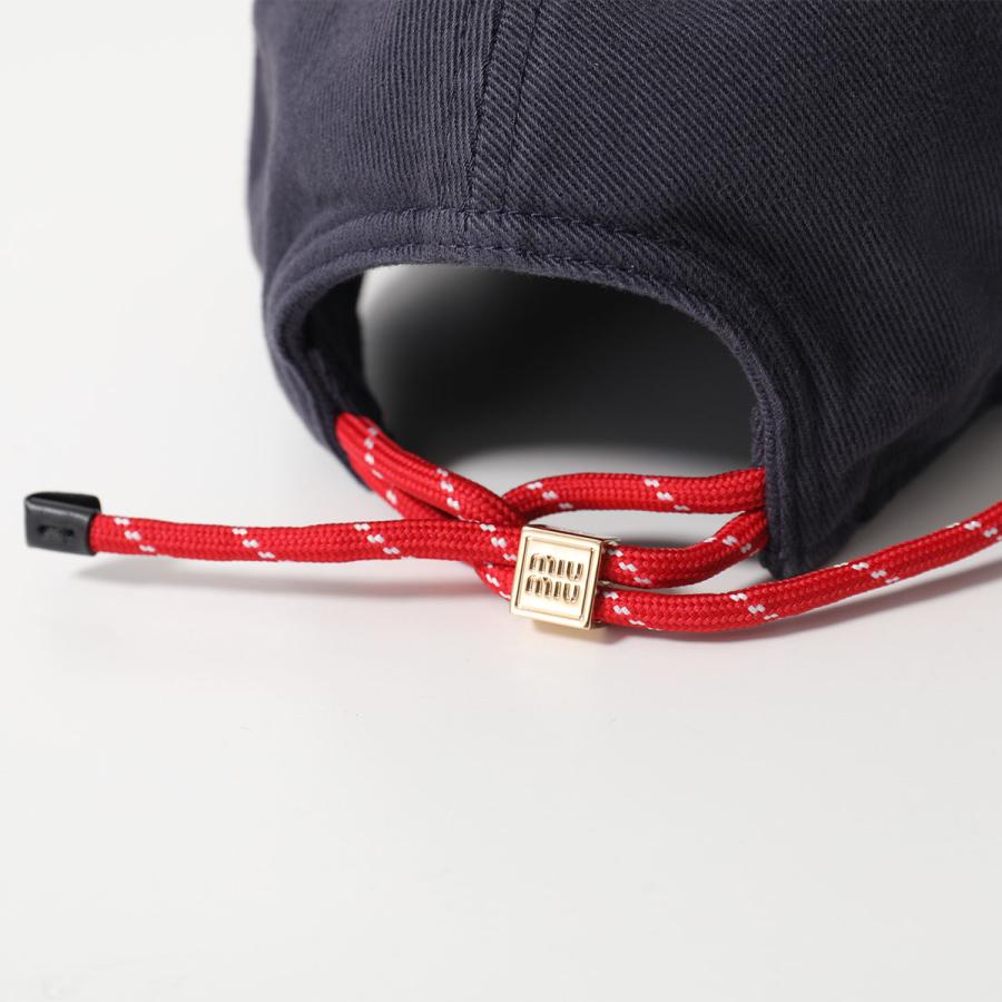 miu miu ミュウミュウ　ベースボールキャップ ストラップ付き miu miu（ミュウミュウ） ベースボールキャップ 5HC369 2CR1
