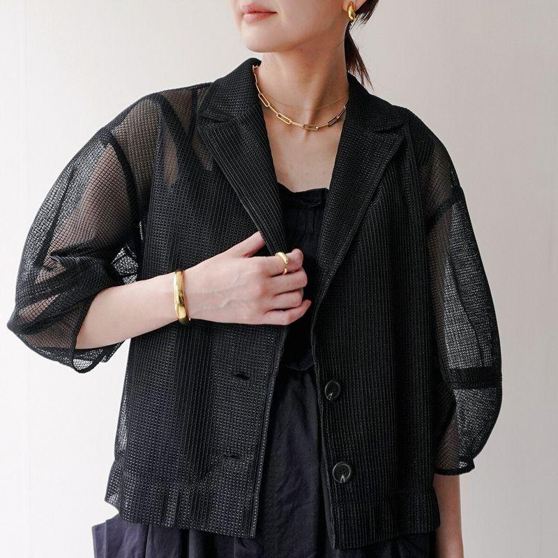 HERENCIA（ヘレンチア） 五分袖 ジャケット H225117 Mesh jacket 