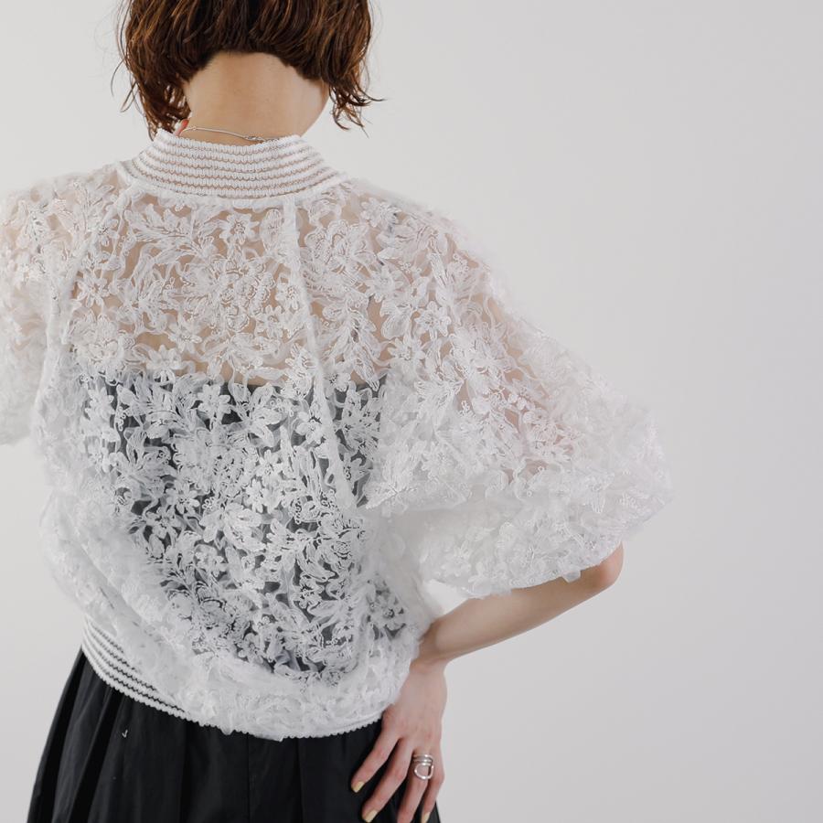anana（アナナ） シアー ブルゾン a79-007 3D刺繍 レース 7分袖