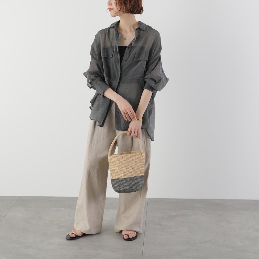MADE IN MADA かごバッグ　グレー　ラフィア MADE IN MADA（メイドインマダ） かごバッグ NAIVO BAG ナイーブ