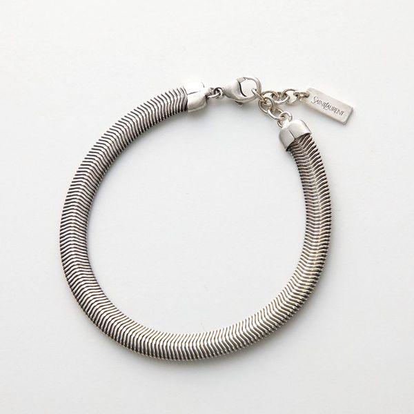 【美品】SAINT LAURENT スクロールチェーンブレスレット 黒ずみ加工 SAINT LAURENT サンローラン ブレスレット 819760 Y1500 レディース