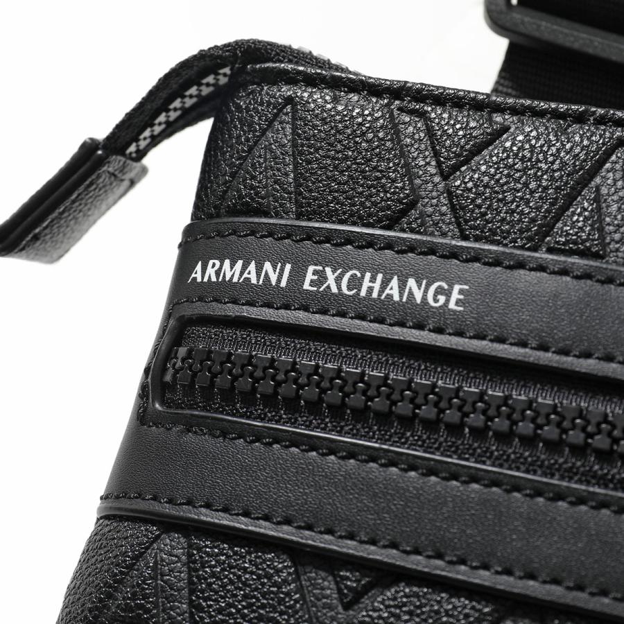 ARMANI EXCHANGE A/X アルマーニ エクスチェンジ ショルダーバッグ XM000579 AF12133 メンズ エコレザー クロスボディ ロゴ 鞄 UC001/BLACKの画像