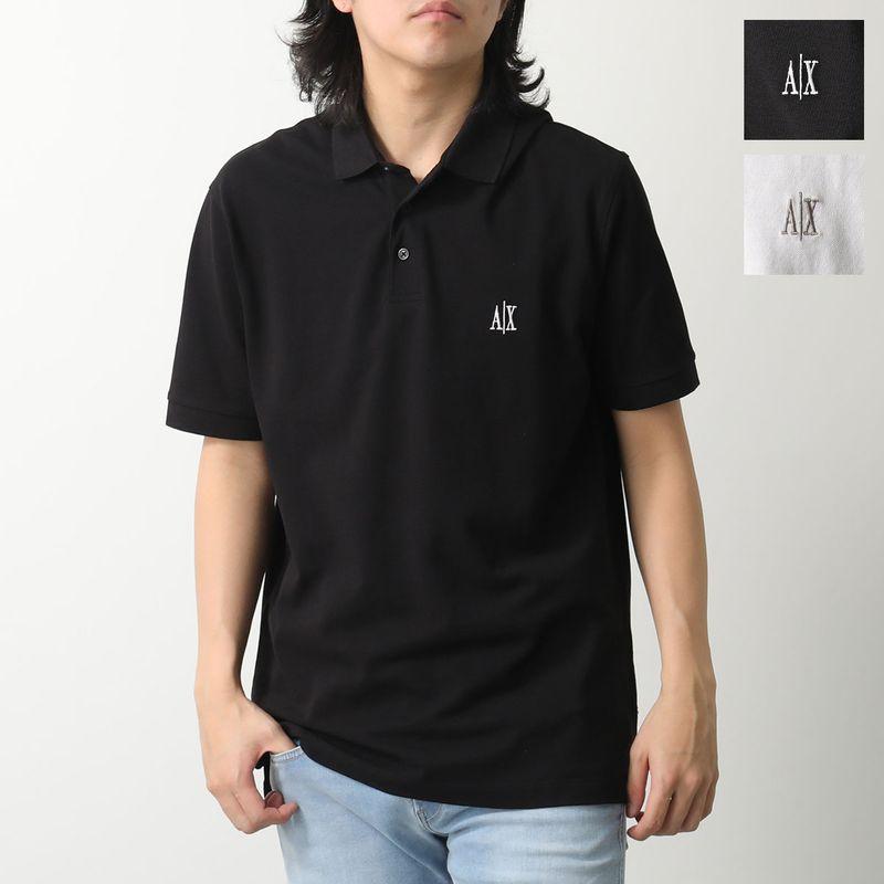 美品 ARMANI EXCHANGE 黒ポロシャツ アルマーニエクスチェンジ S ARMANI EXCHANGE A/X アルマーニ エクスチェンジ ポロシャツ XM000367