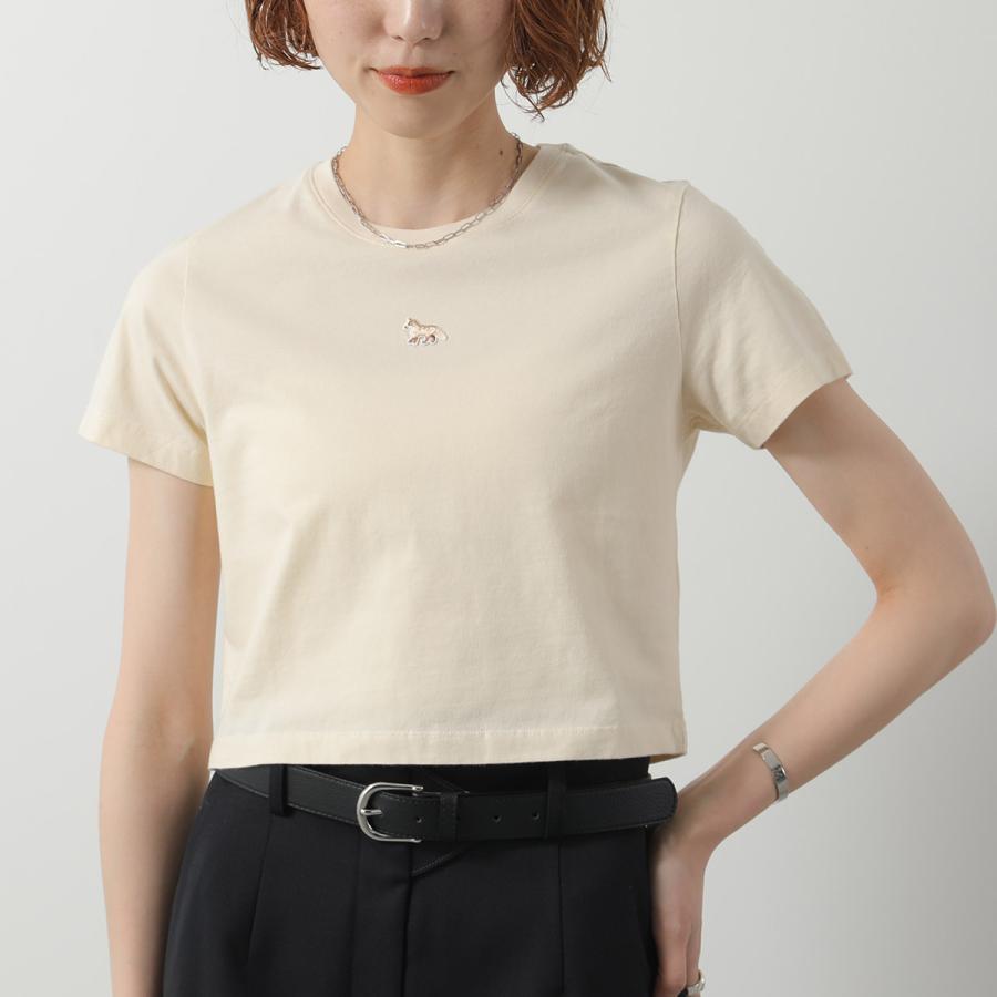 メゾン キツネ MAISON KITSUNE スピーディ フォックス パッチ コンフォート Tシャツ 半袖シャツ クルーネック ショートスリーブ MW00119KJ0008 0001 メゾンキツネ MAISON KITSUNE MW00119KJ0008 Tシャツ SPEEDY FOX PATCH