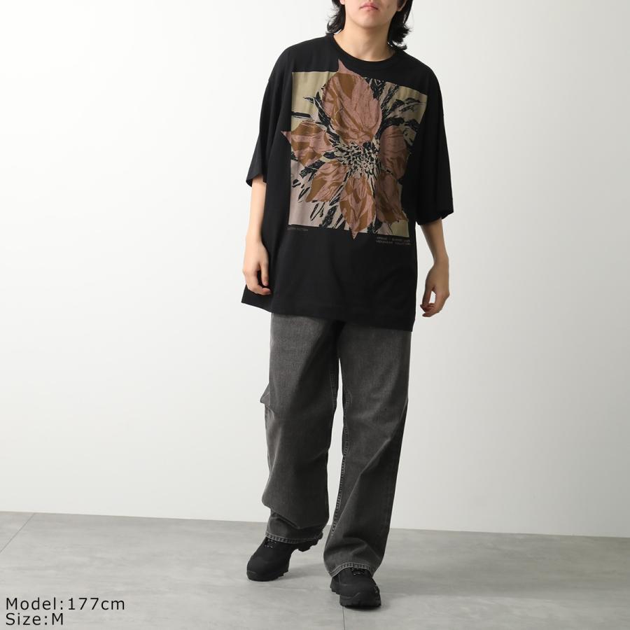 Dries van noten タンクトップ　Tシャツ　ドリス Dries Van Noten: Black Printed T-shirt | SSENSE