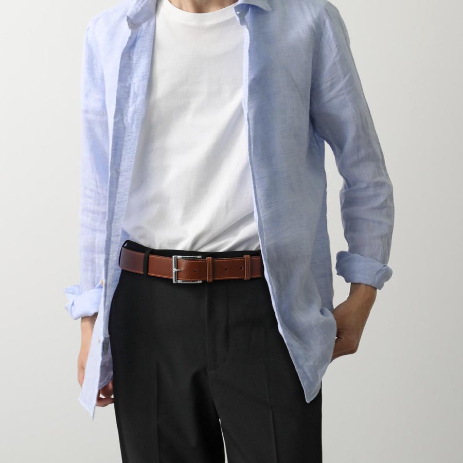 超美品 JMウエストン J.M WESTON スエード ベルト シルバー バックル ロゴ刻印 V‐95 ブルー メンズ 超美品 JMウエストン J.M WESTON スエード ベルト シルバー バックル