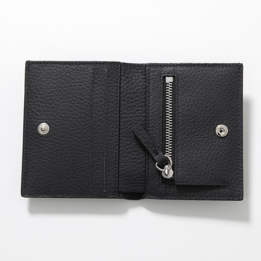 sマルジェラ　ブラックレザー二つ折り財布 MM6 エムエムシックス メゾンマルジェラ 二つ折り財布 SA5UI0015 P8336