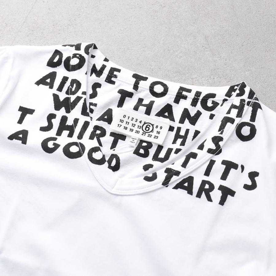 新品 M マルジェラ 21ss エイズ Tシャツ カットソー 白 黒 5346 Maison Margiela（旧Maison Martin Margiela） - 新品 M マルジェラ