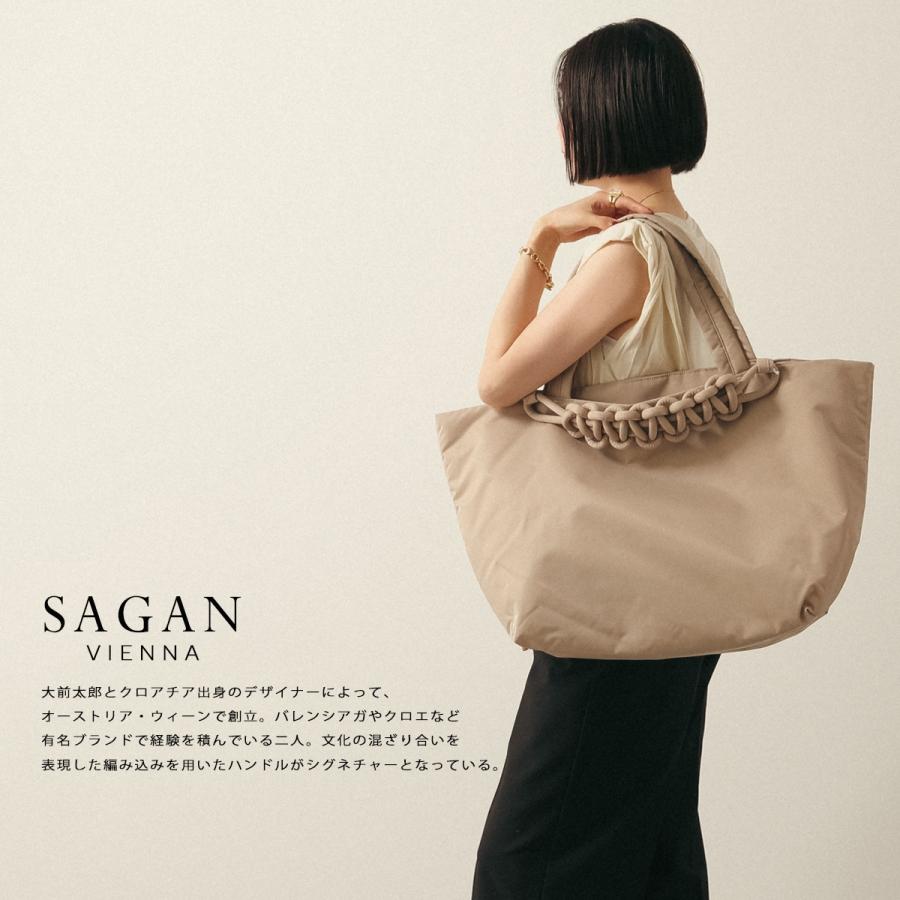 Sagan Vienna サガン ヴィエンナ トートバッグ PAZAR BOOK TOTE PACKABLE M_01PL メンズ レディース ラムレザー ブックトート 縦型 A4 鞄 BLACKの画像