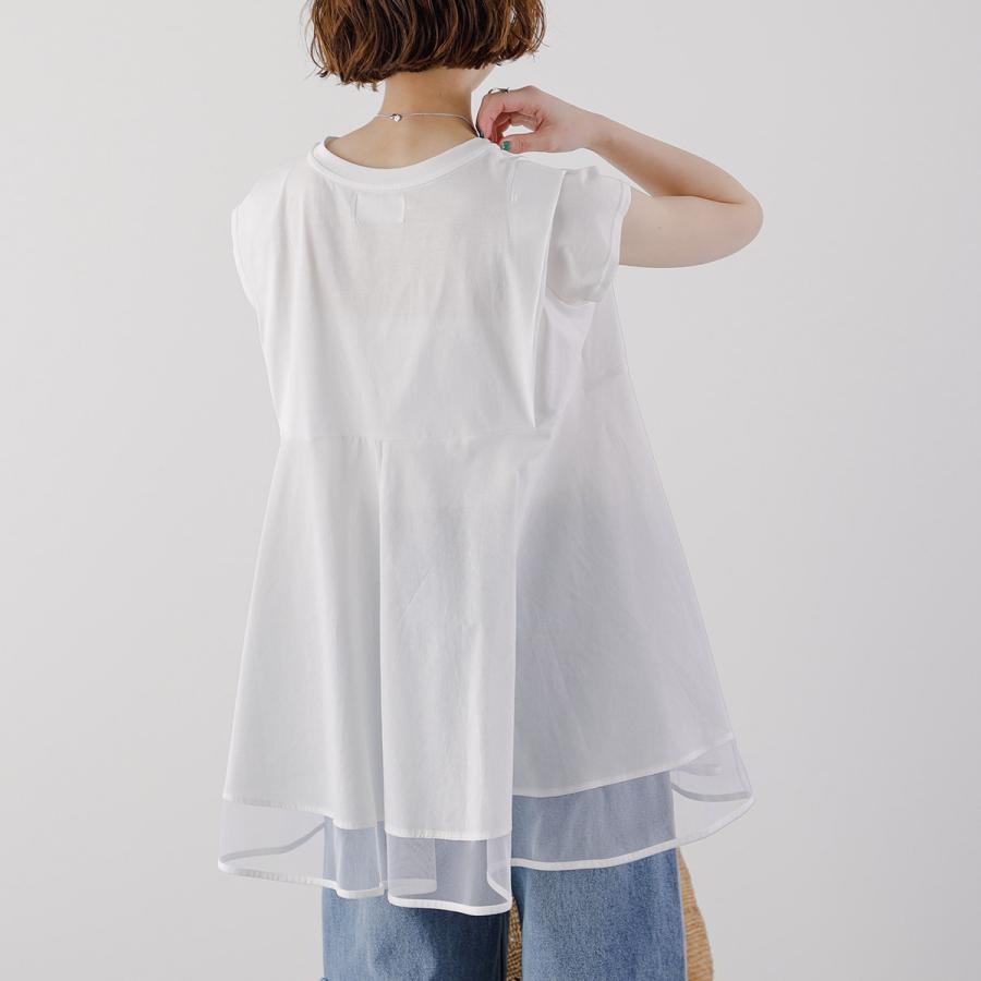 HERENCIA（ヘレンチア） フレンチスリーブ ブラウス Tulle docking 