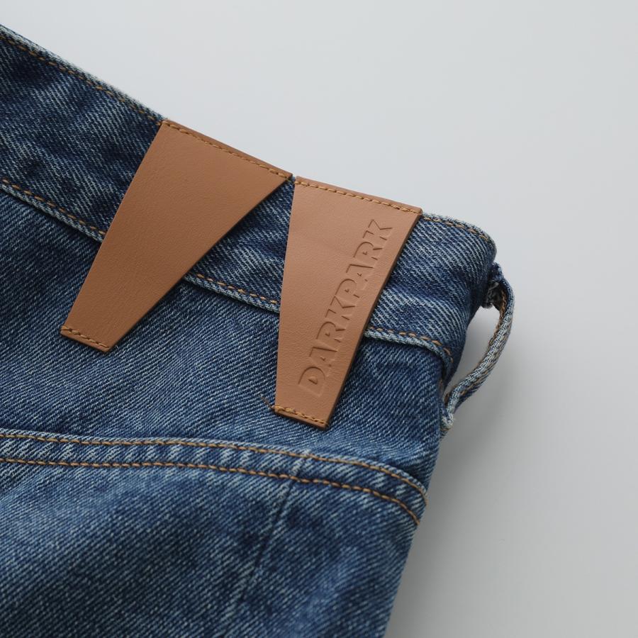 DARKPARK ダークパーク ジーンズ  INES FOLD OVER DENIM WTR19 DBL01 レディース デニム パンツ ウォッシュ ハイウエスト レザーパッチ W053の画像