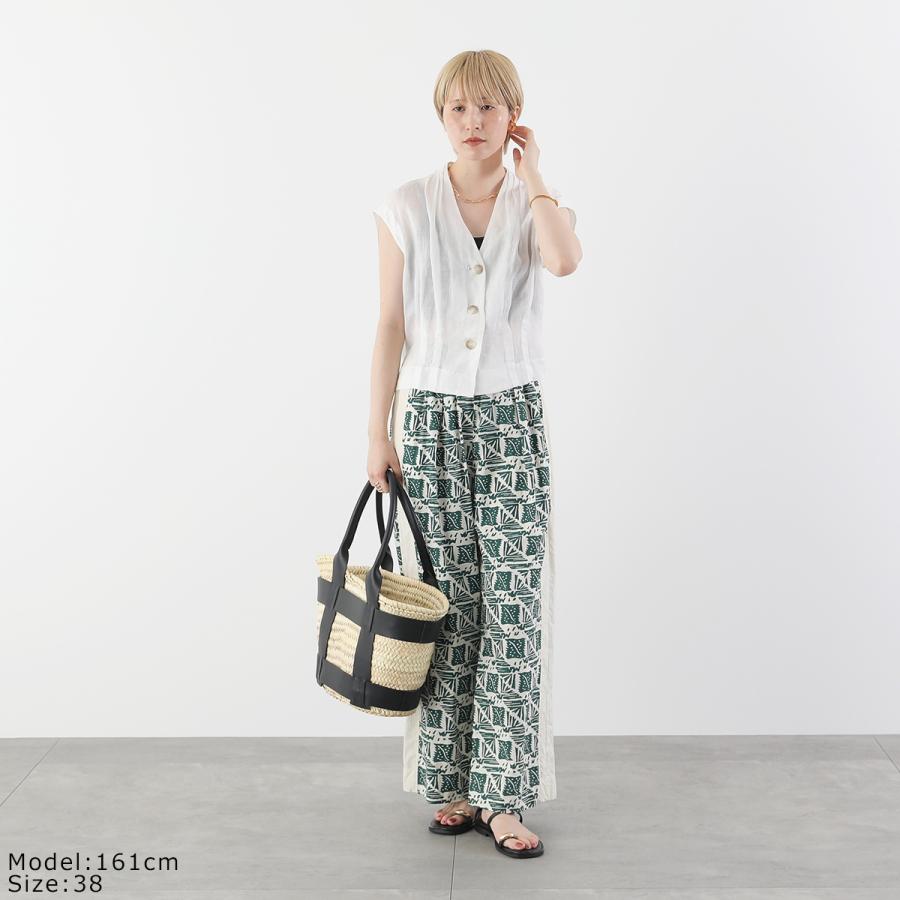 PASSIONE パシオーネ ベスト 526923 レディース リネン Vネック