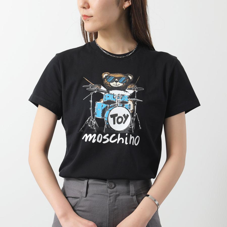 モスキーノ 20SS フロント ロゴ プリント Tシャツ カットソー 半袖 4 関税込＊国内発送 MOSCHINO（モスキーノ） ロゴプリントTシャツ