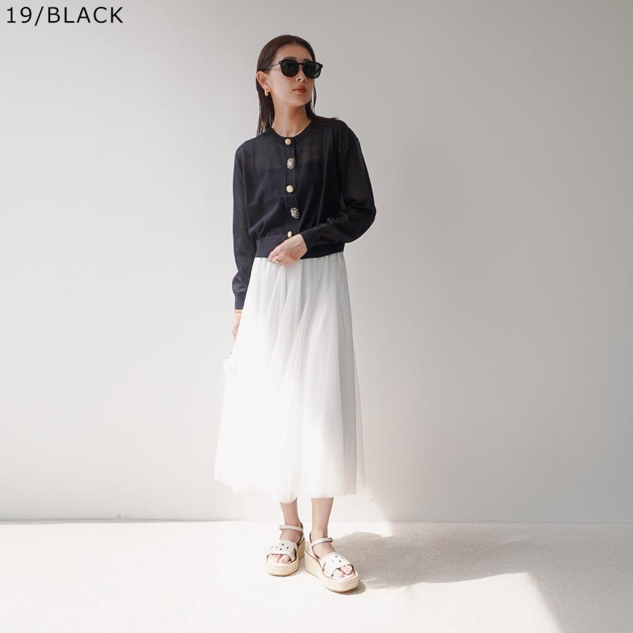 【新品】TORRAZZO DONNA ホワイトカーディガン ビジューボタン 優待価格[TORRAZZO DONNA]ワッフルスタイルビジューカーディガン