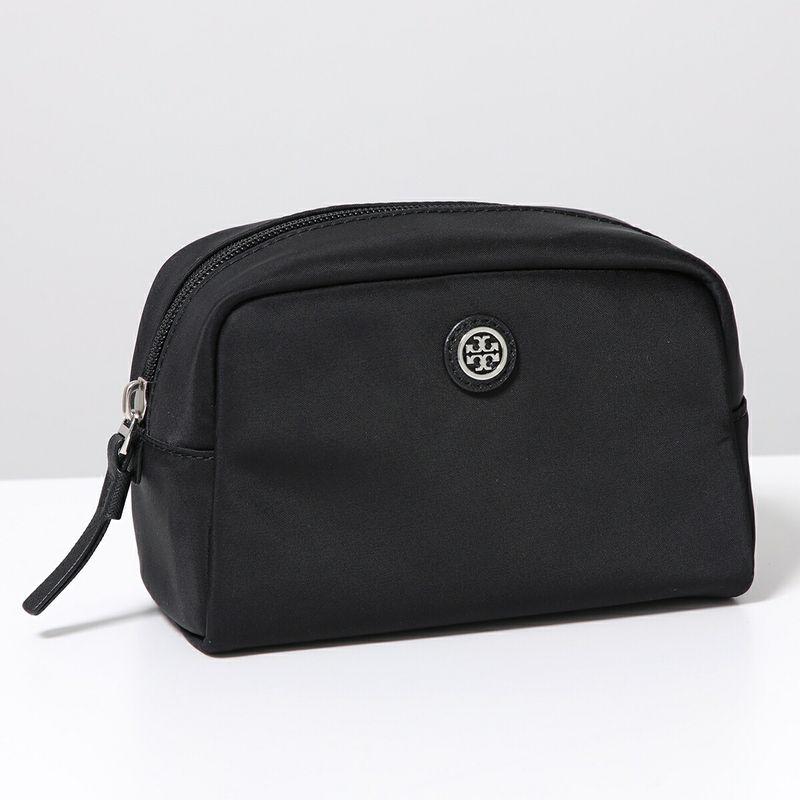 美品 Tory Burch ポーチ ブラック ナイロン TORY BURCH（トリーバーチ） ポーチ ドーム ナイロン スモール