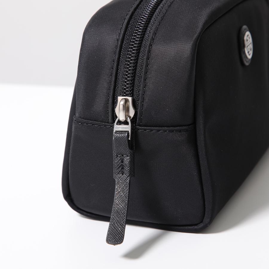 美品 Tory Burch ポーチ ブラック ナイロン TORY BURCH（トリーバーチ） ポーチ ドーム ナイロン スモール