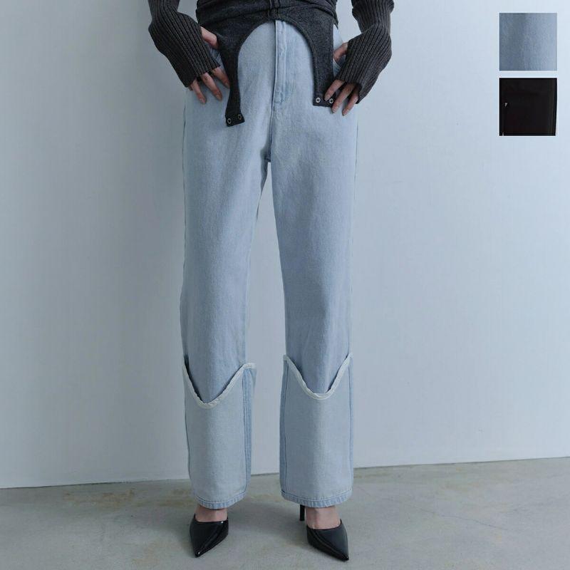 Abor アボア デニムパンツ Layered Leg Cover Denim レイヤードレッグ