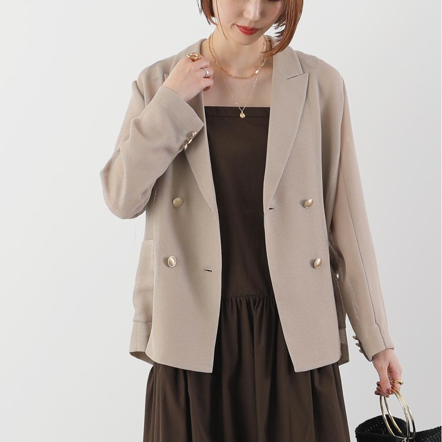 ディニテコリエ メッシュ ジャケット 金ボタン ベージュ Dignite collier（ディニテコリエ） ジャケット 80254200 80267200