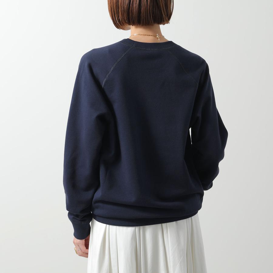 CELINE セリーヌ スウェット RY07D670Q.CBE3 メンズ トレーナー ロゴ クルーネック ルーズフィット コットン ラグランスリーブ ネイビーの画像