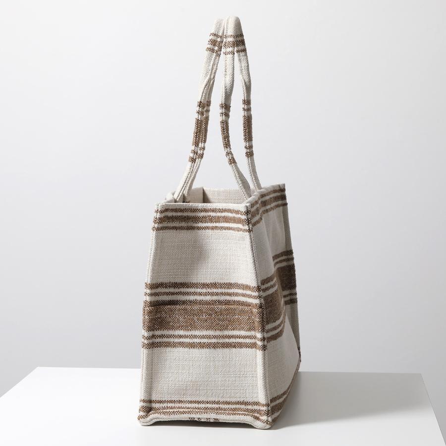 CELINE セリーヌ トートバッグ Large Cabas ラージ カバ 196762EZ7.18TN メンズ テキスタイル ロゴ ストライプ 鞄 Tobacco/Tanの画像