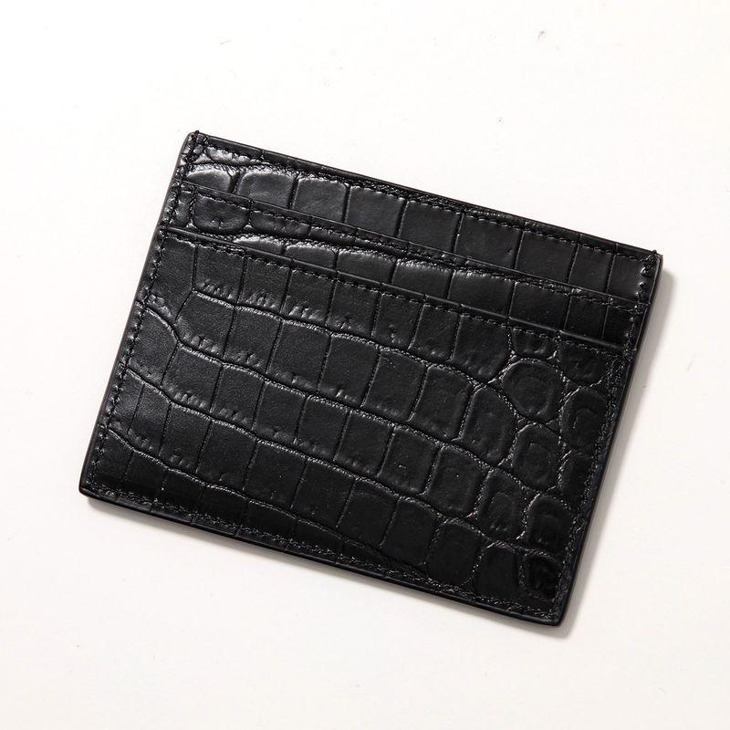 【美品】サンローラン 名刺入れ カードケース ブラック クロコ SAINT LAURENT サンローラン カードケース 375946 DZE0E レディース