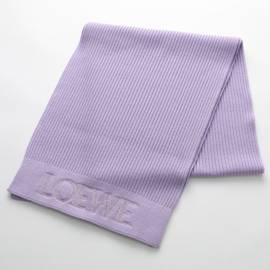 ロエベ LOEWE ストール ロゴ 紫 パープル /MF ■OS LOEWE（ロエベ） ロゴ マフラー パープル カシミヤ レディース 【中古