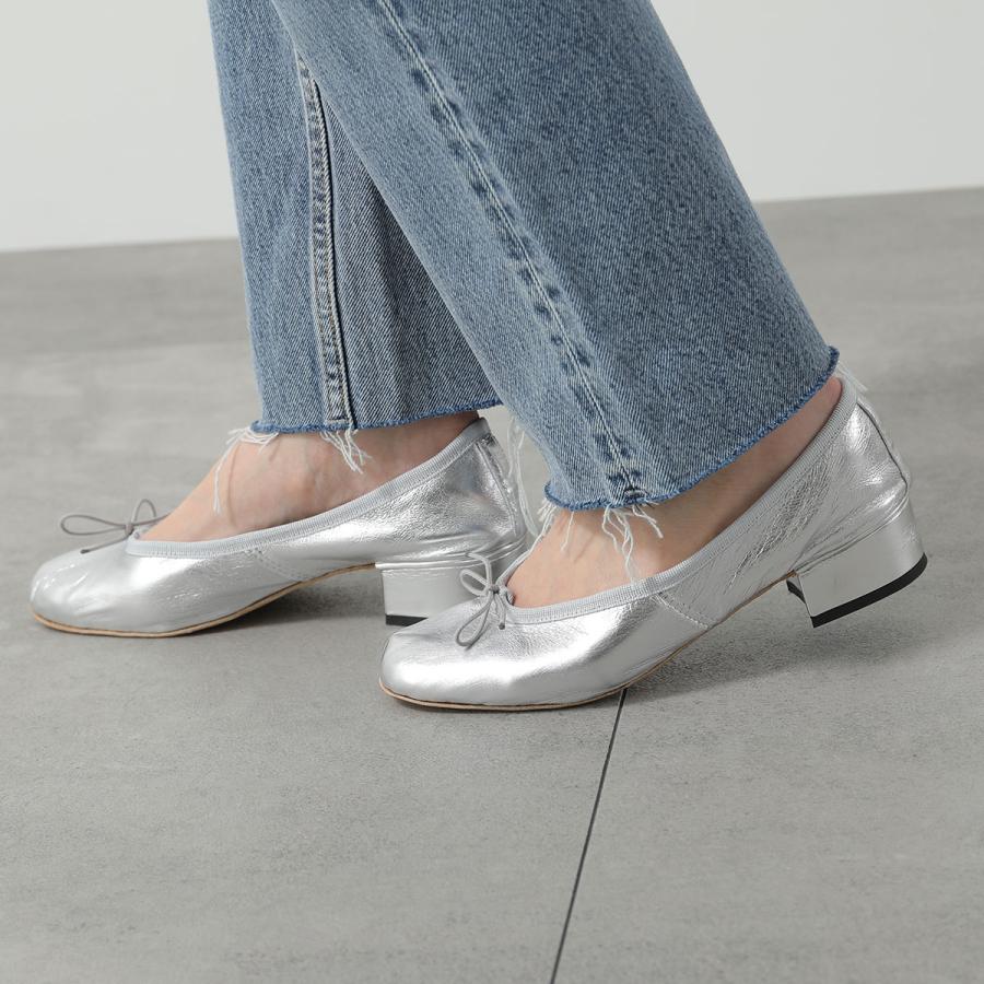 PORSELLI ポルセリ パンプス BALLERINE 95LAMINATA HEEL 3CM レディース バレエシューズ リボン ラウンドトゥ シューズ 靴 16の画像