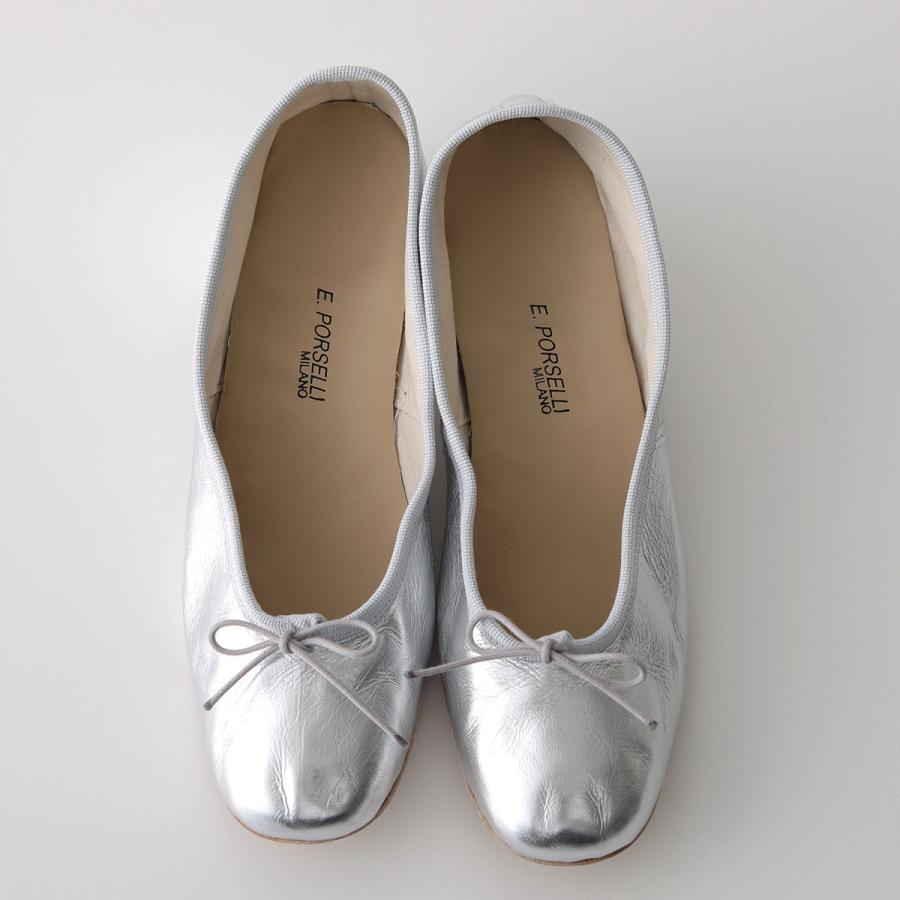 PORSELLI ポルセリ パンプス BALLERINE 95LAMINATA HEEL 3CM レディース バレエシューズ リボン ラウンドトゥ シューズ 靴 16の画像