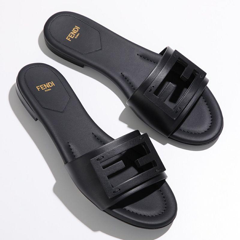 FENDI（フェンディ） サンダル BAGUETTE バゲット レザー スライド
