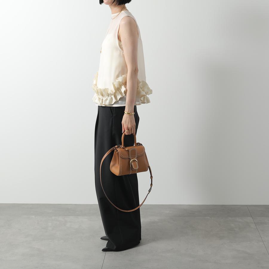 【美品】DELVAUX デルボー ブリヨン ハンドバッグ ブラウン ミラー付き DELVAUX（デルヴォー） ハンドバッグ Brillant mini Surpique ブリヨン