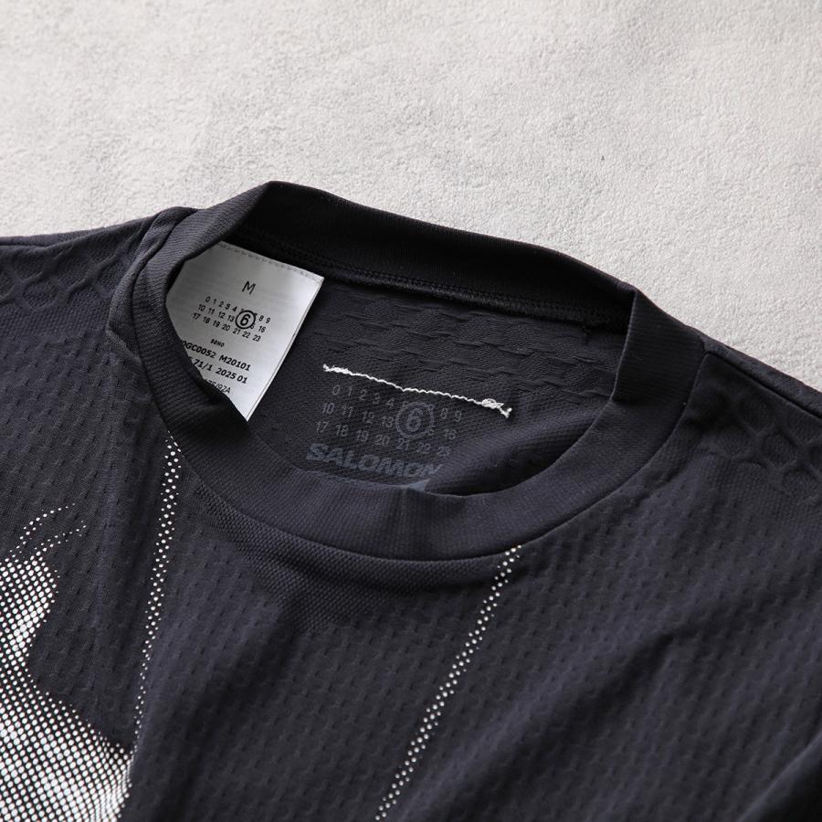 MM6×Salomon】スニーカープリント ナイロンTシャツ ブラック MM6