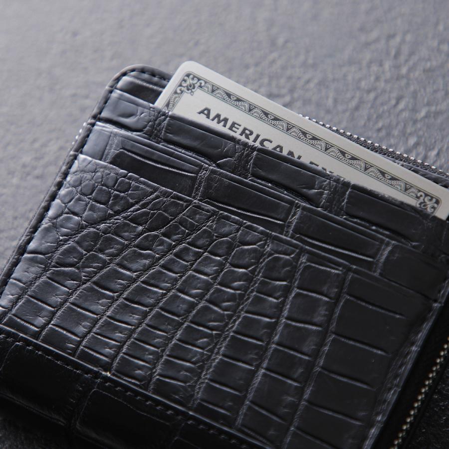 The R ザアール リアルクロコダイル ニつ折り財布 275 メンズ レザー
