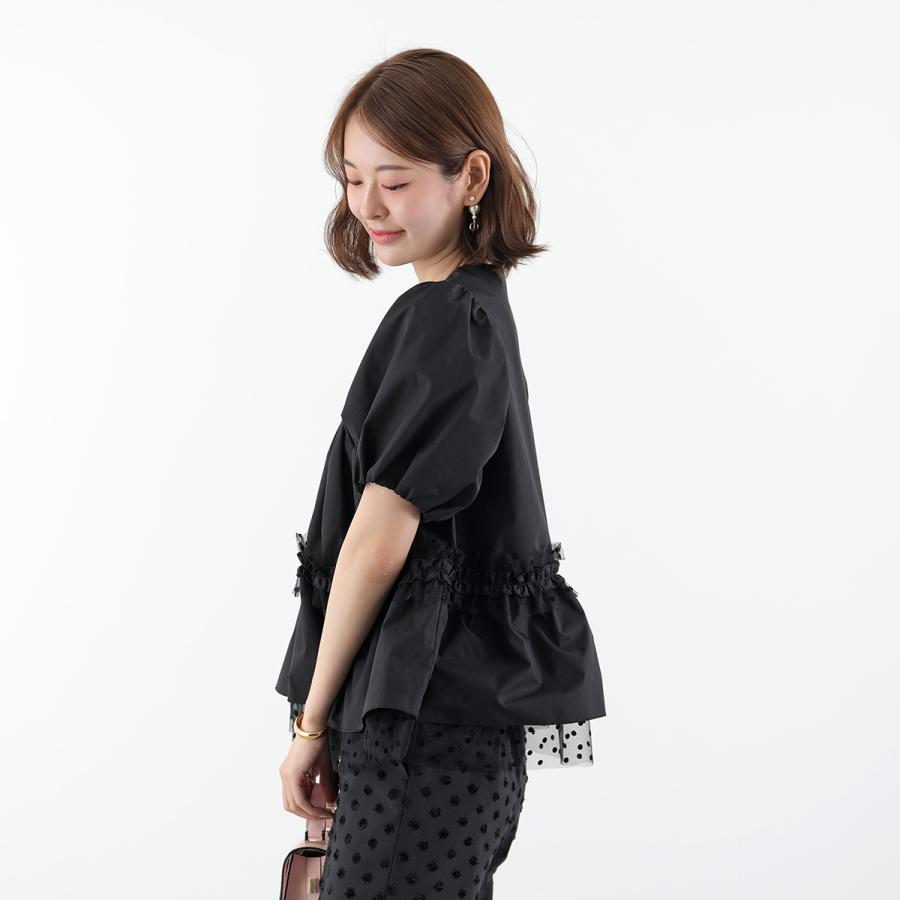 PICCIN（ピッチン） ブラウス ドットチュールペプラム 906410