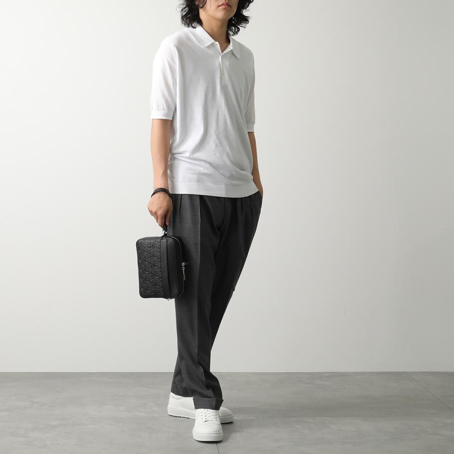FERRAGAMO フェラガモ ショルダーバッグ TRAVEL EMBOSSED BLOCCO 24 1363 メンズ レザー ガンチーニ クロスボディ クラッチバッグ 鞄 001/NEROの画像