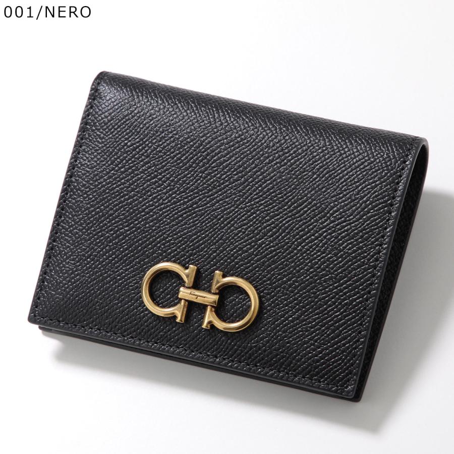 極美品✨　フェラガモ　ミニ財布　ガンチーニ　クロージャー　ブラック　金具 FERRAGAMO（フェラガモ） 財布 二つ折り財布 ミニ財布 ガンチーニ