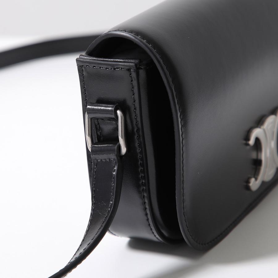 【美品】CÉLINE トリオ スモール ブラック セリーヌ バッグ レディース CELINE スモールクロスボディバッグ