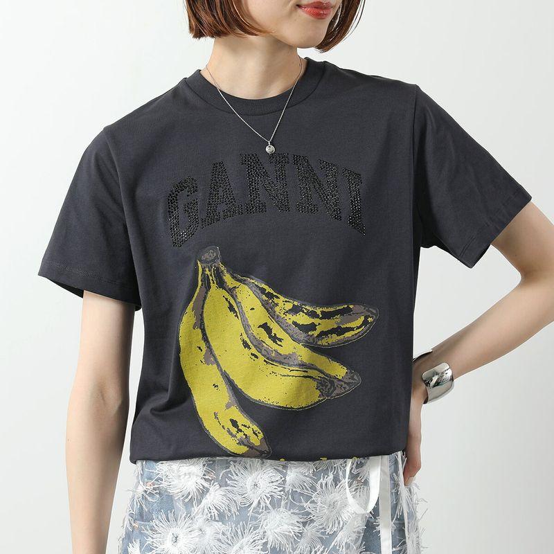 GANNI（ガニー） 半袖 Tシャツ Basic Cotton Jersey Banana Relaxed T