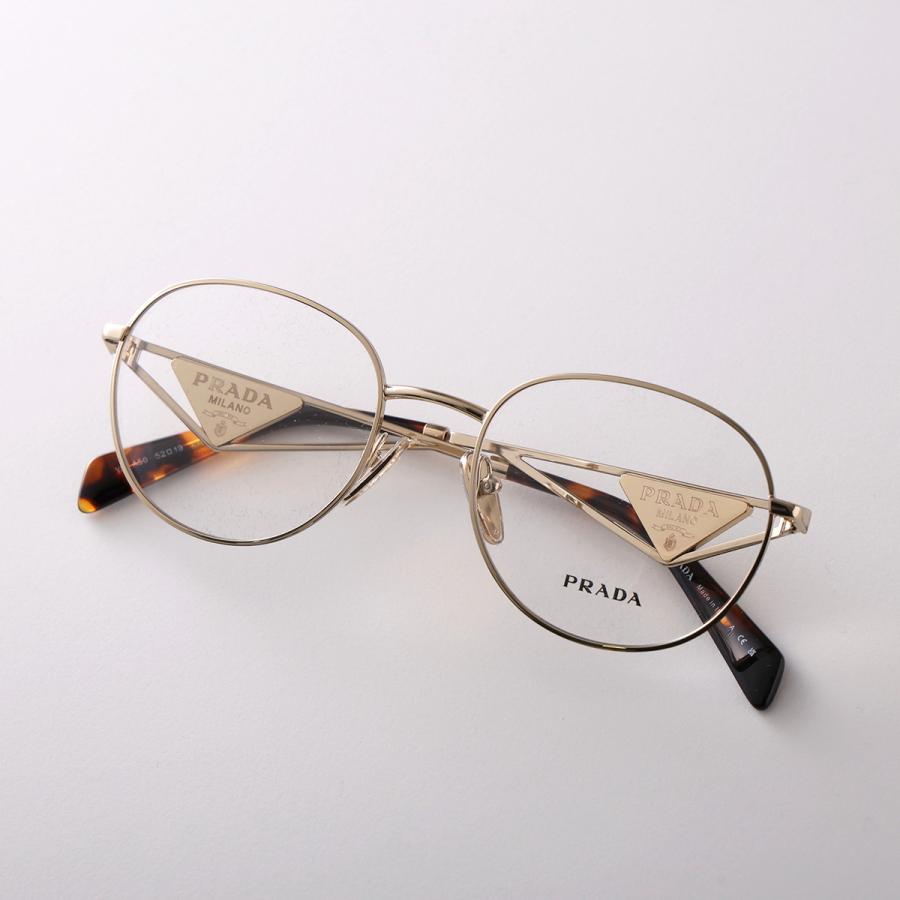 PRADA プラダ メガネ VPR A50 レディース ボストン型 メタルフレーム 細フレーム フルリム クリングスタイプ めがね 眼鏡 トライアングルロゴ カラー2色の画像