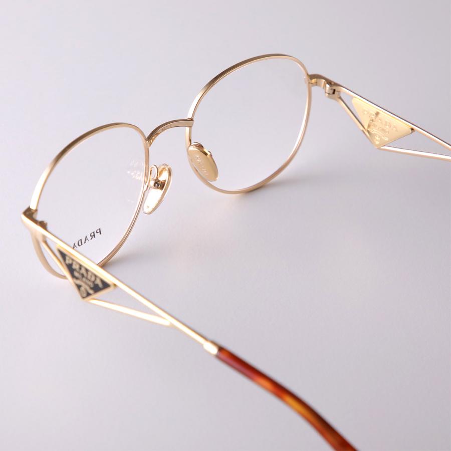PRADA プラダ メガネ VPR A50 レディース ボストン型 メタルフレーム 細フレーム フルリム クリングスタイプ めがね 眼鏡 トライアングルロゴ カラー2色の画像