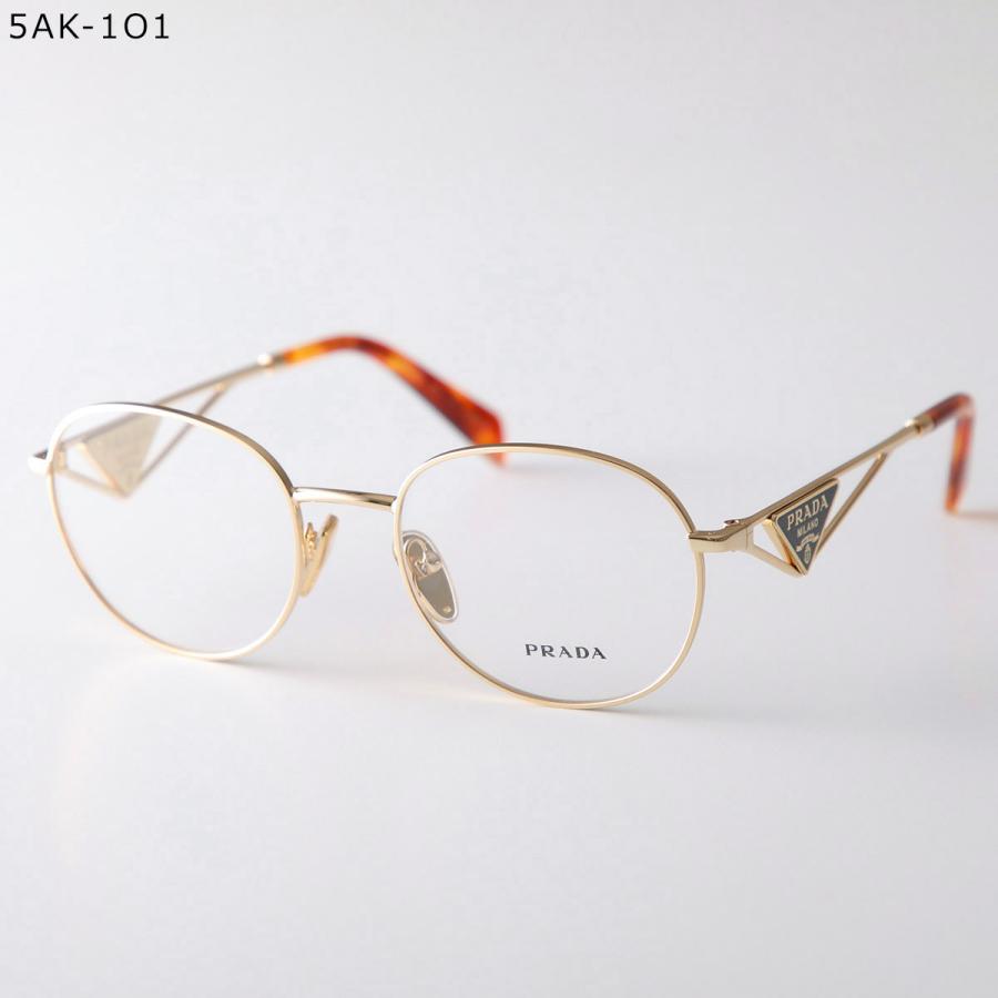 PRADA プラダ メガネ VPR A50 レディース ボストン型 メタルフレーム 細フレーム フルリム クリングスタイプ めがね 眼鏡 トライアングルロゴ カラー2色の画像