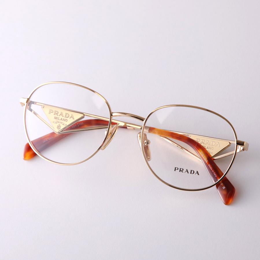 PRADA プラダ メガネ VPR A50 レディース ボストン型 メタルフレーム 細フレーム フルリム クリングスタイプ めがね 眼鏡 トライアングルロゴ カラー2色の画像