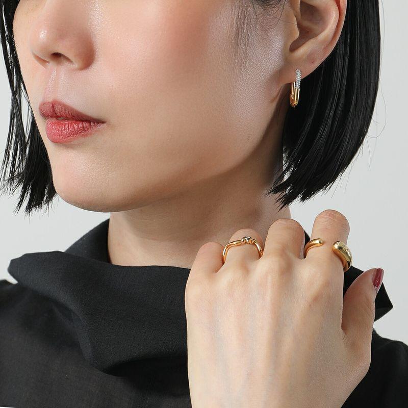 Otiumberg オティウムバーグ フープピアス Pave Staple Hoop OT0029