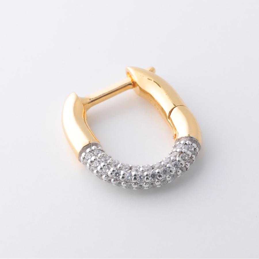 【Otiumberg/オティウムバーグ】ミニオーバルフープピアス（クリア）片耳 Otiumberg オティウムバーグ フープピアス Pave Staple Hoop