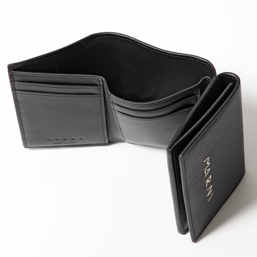 MARNI(マルニ) 3つ折り財布美品  - PFMI0097U0 黒×白 レザー MARNI（マルニ） 三つ折り財布 PFMI0097U0 P6533 メンズ レザー ミニ